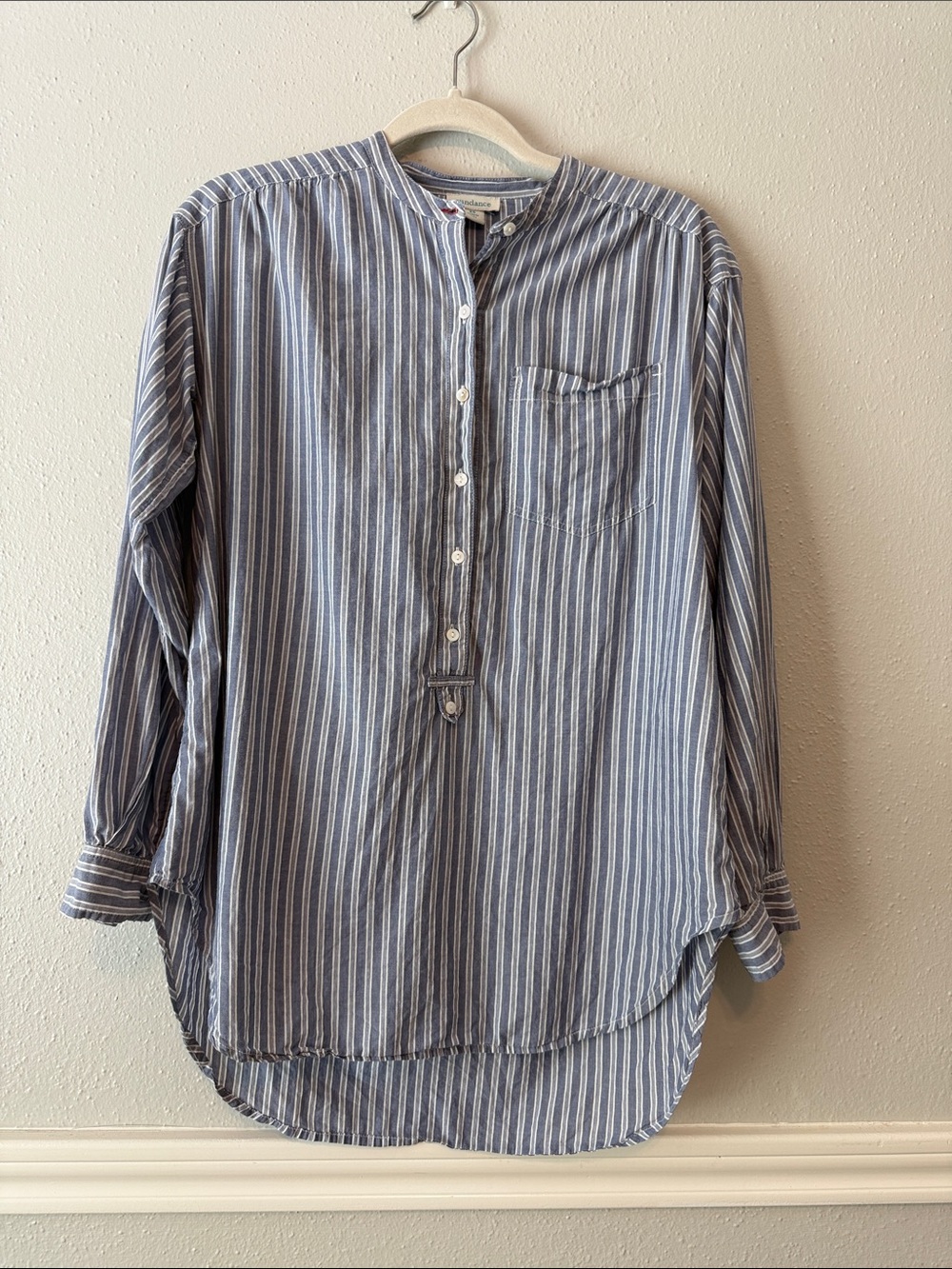 Sundance Blue and White Striped Tunic Shirt